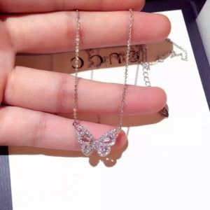 Rhinestone butterfly necklace